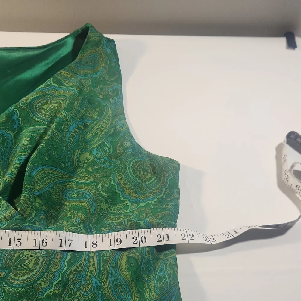 Venezia 2‑Piece Paisley Dress & Shirt Set – Size 18/20, Emerald Boho Y2K‎ - Picture 10 of 15